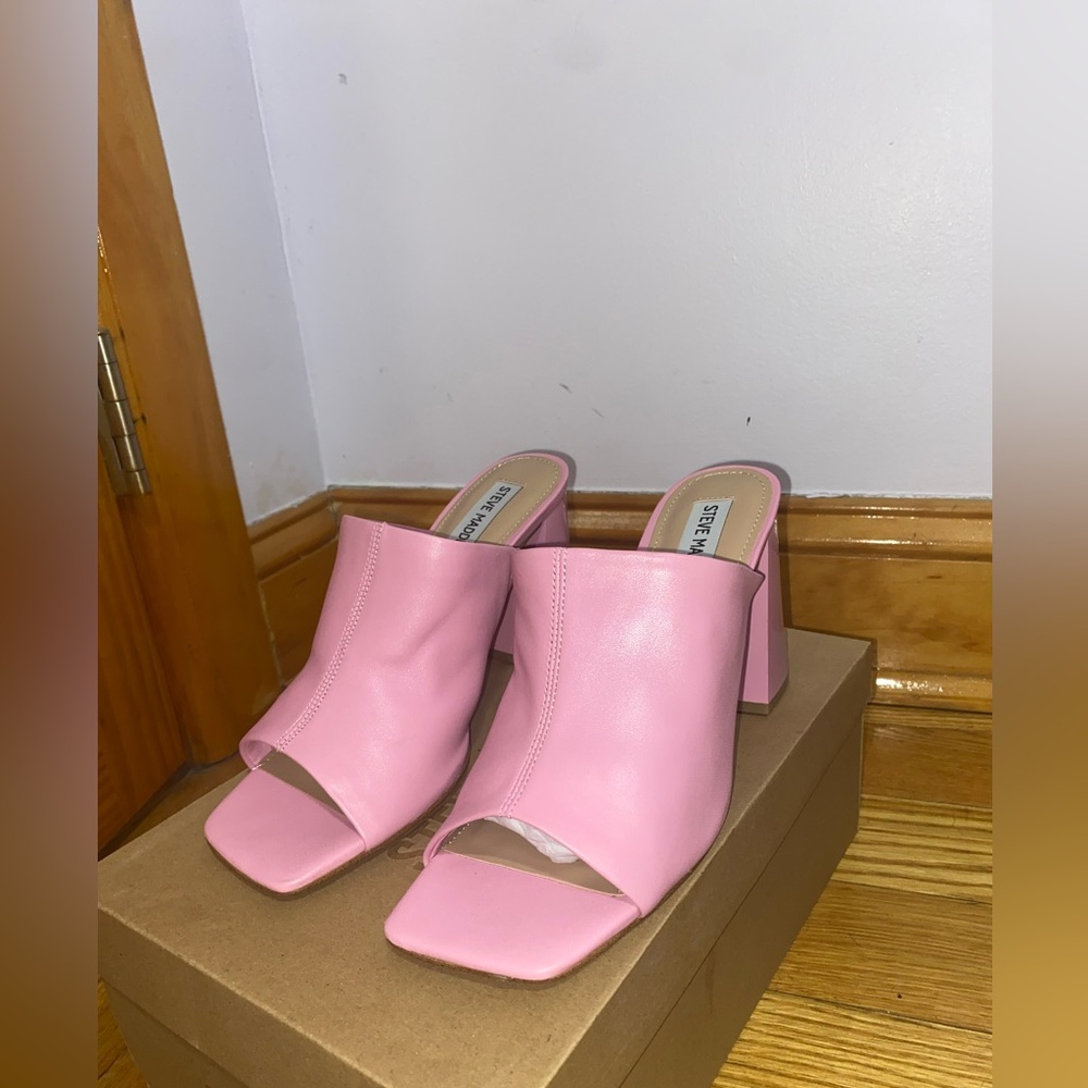 Steve Madden Pink Tule Block High Heel